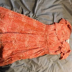 Orange and white dress